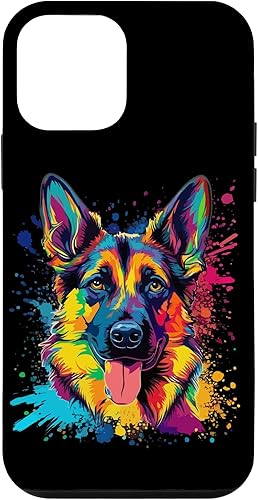 Carcasa gráfica para iPhone 12 mini perro pastor alemán vintage abstracto