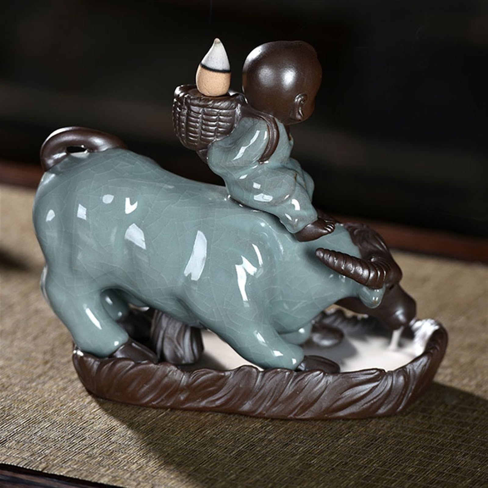 Porta Incenso Design creativo, bruciatore di incenso a flusso inverso, decorazione della scrivania, motivo di crepe personalizzato, portaincenso in ceramica Brucia-incenso
