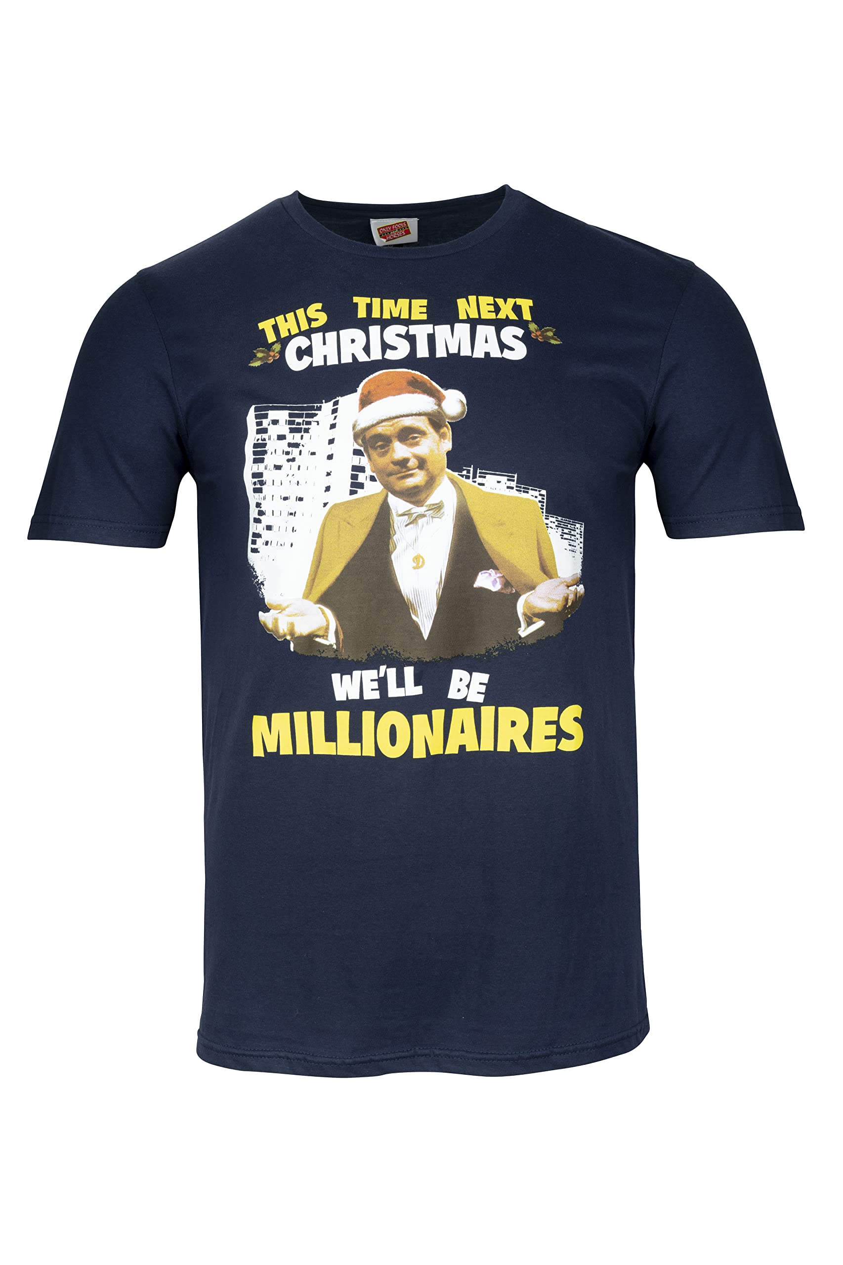 Only Fools and Horses Official This Time Next Christmas T Shirt (Del Boy) (as8, Alpha, x_l, Regular, Regular, XL) Navy