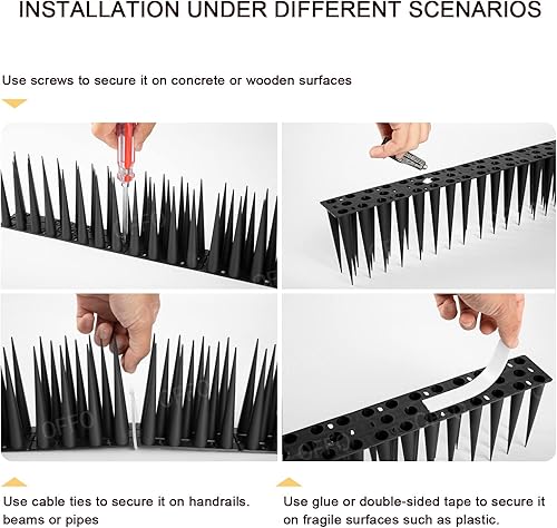 Miniatura 6 de OFFO Bird Spikes - Picos de paloma para exteriores para gatos, para mantener a los pájaros, mapache, pájaro carpintero, 20 pies (20.0 ft), color
