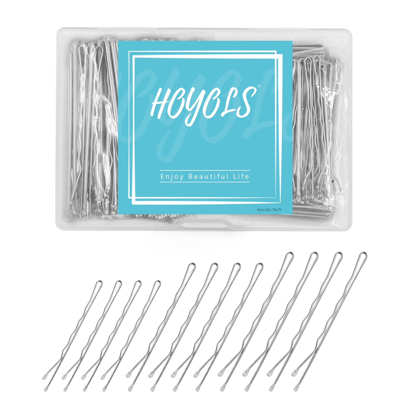 HOYOLS Silver Bobby Pins, 150 Pcs 3 Assorted Sizes Hair Pins