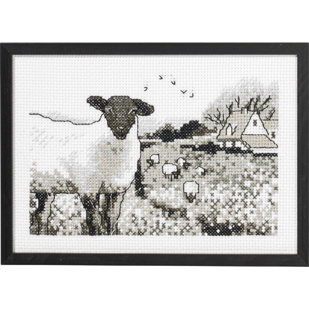 Permin Sheep Counted Cross Stitch Kit, Multicoloured, 20x29cm