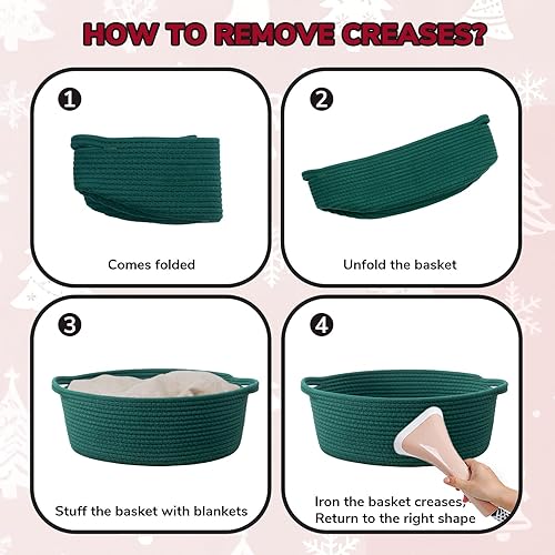 Miniatura 29 de Goodpick Cesta tejida pequeña, linda cuerda rosa, cesta de algodón para bebé, cesta de almacenamiento para habitación de guardería, caja de juguetes