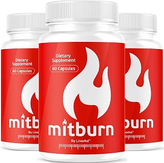 (3 Pack) MitBurn Capsules- Official MitBurn Supplement Premium All Natural Ingredients Pills Advanced Formula, Mit Burn Support Multivitamin for Overall Health & Wellness, 180 Capsules for 3 Months