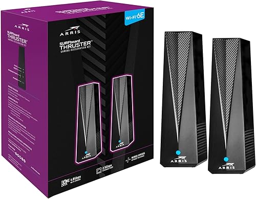 Miniatura 5 de ARRIS Kit de aceleración de enrutador de juegos Wi-Fi 6E para tablas de surf W6B  Banda dedicada de 6 GHz  Puerto de 2.5 Gbps  Funciona con