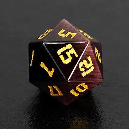 Miniatura 4 de Febote - Juego de dados de ojo de gato con piedras preciosas para Dungeons and Dragons, juego de dados poliédricos DND de 7 dados para D&D, dados