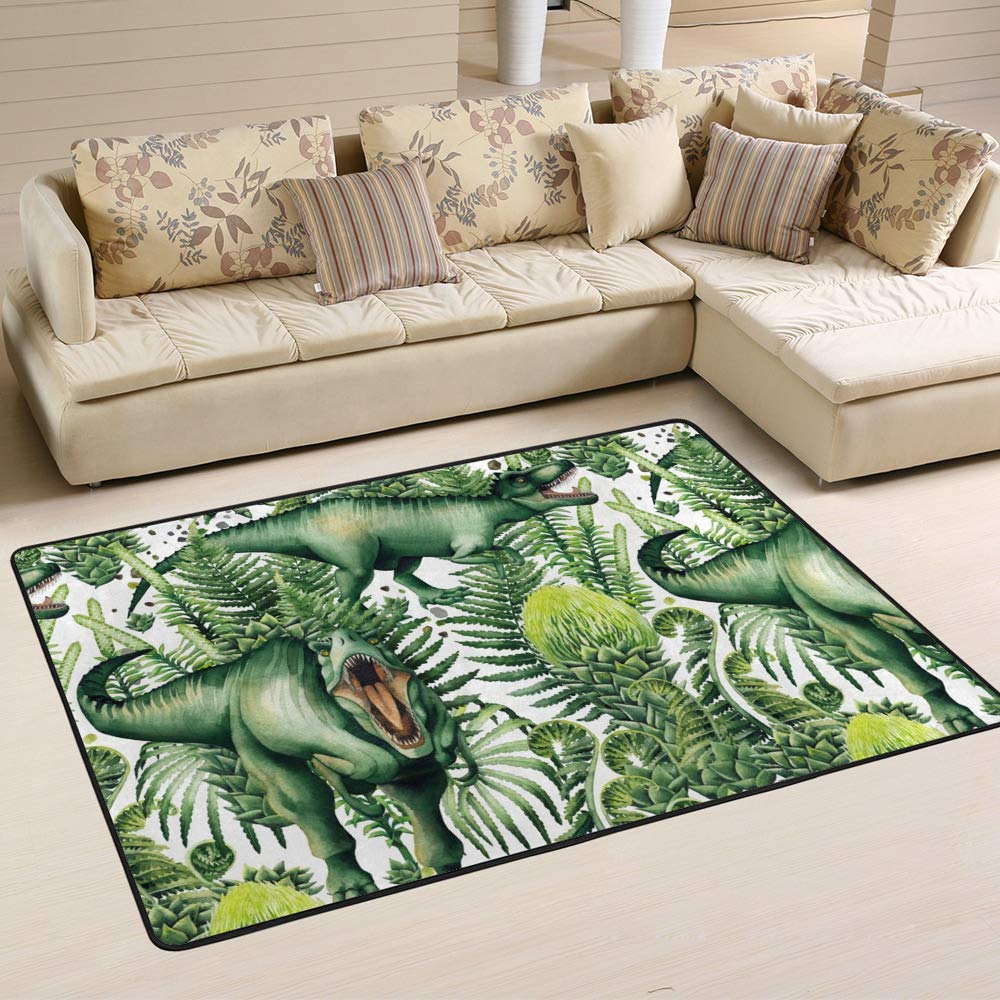 Tapis Tyrannosaure aquarelle : créez un salon style Jurassique