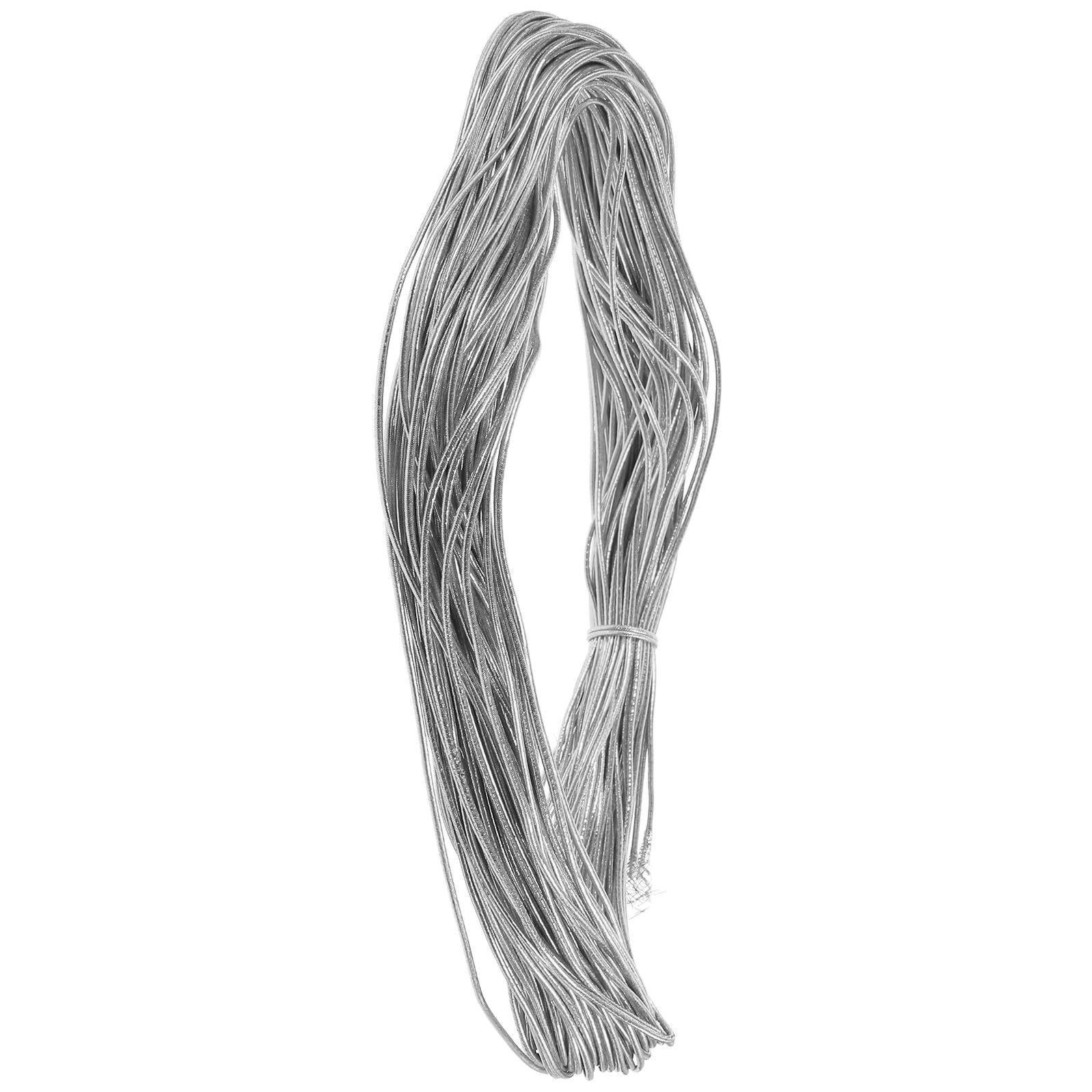 3 Rouleaux Cordon Élastique Tressé 2 Mm Argenté en Fil Caoutchouc, Souple et Résistant, pour Bracelets et Bricolage DIY, Fil à Perler et Kit de Tissage Créatif, Loisirs Artisanaux