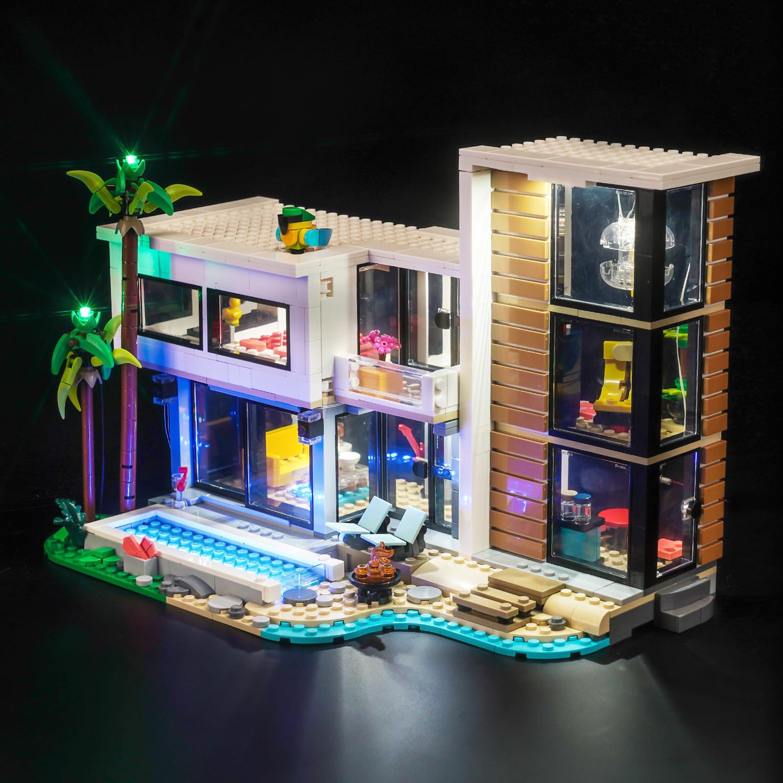 Light Kit for Lego 3-in-1 Modern House, Lighting Set for Lego 31153 Modern House Set - Not Include Models, Just Light Kit