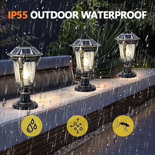 Miniatura 5 de SLAWA Luces de poste para exteriores, tapas de columna, lámparas modernas para exteriores, lámpara exterior moderna, lámpara de poste de aluminio