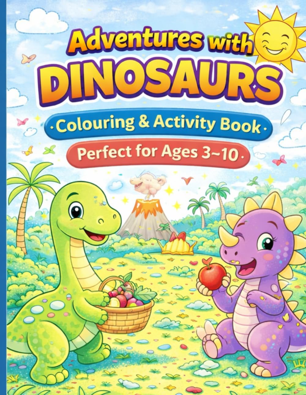 Adventures with Dinosaurs: Fun & Friendly Dinosaur Scenes – Colouring and Activities for Ages 3–10