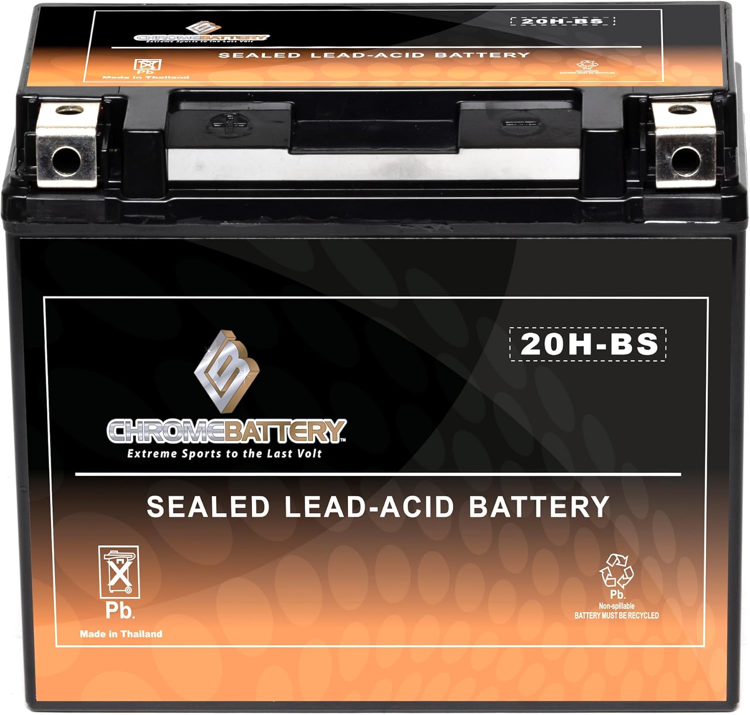 CB CHROMEBATTERY YTX20-BS 12 V 270 CCA AGM – Maintenance-Free 18 Ah Battery for ATV, UTV, Motorcycle, Snowmobile, Jet Ski – T3 Nut & Bolt Terminal – Fits Harley Touring, Polaris Sportsman 570