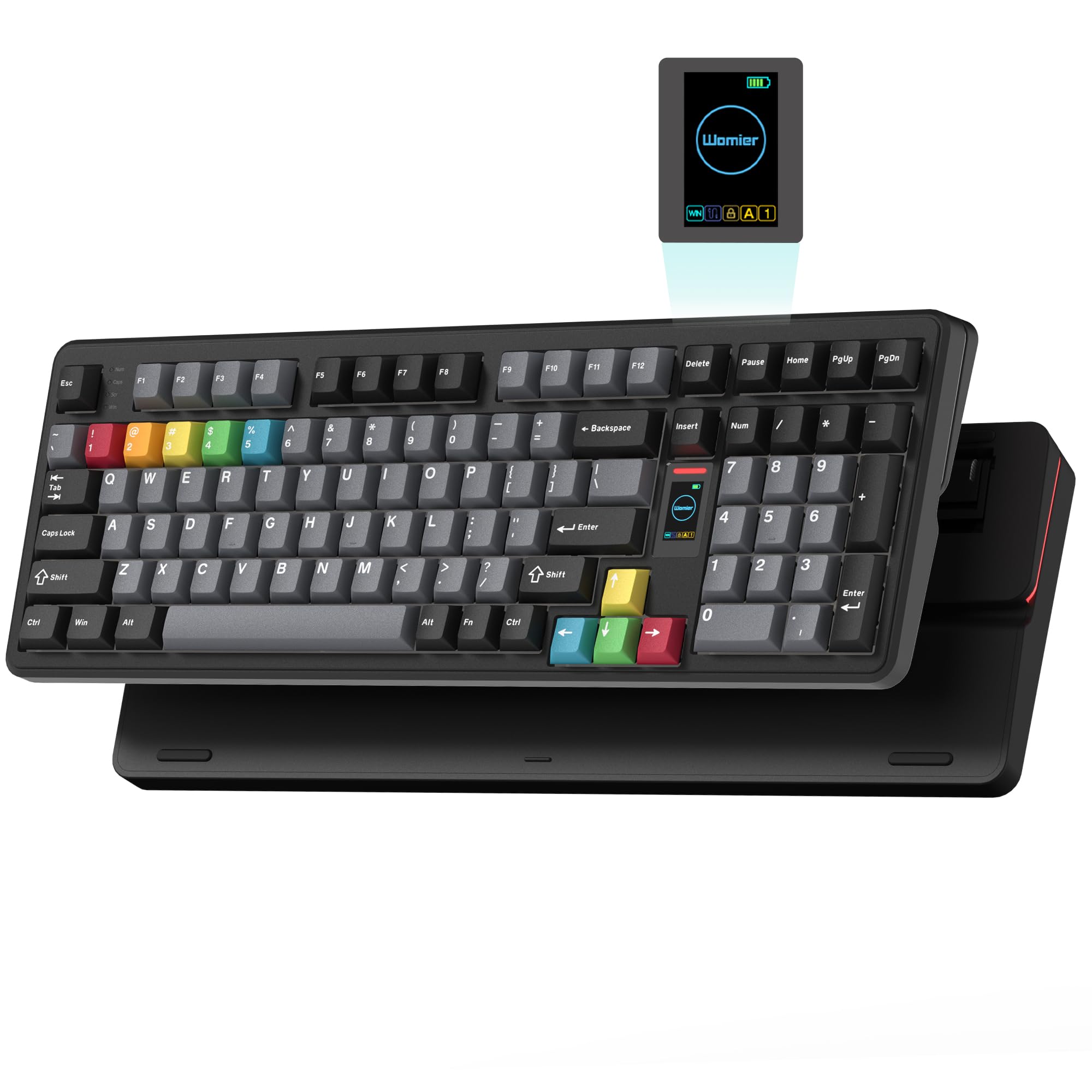 Amazon | Womier WK98 ゲーミングキーボード ワイヤレス LCDスクリーン