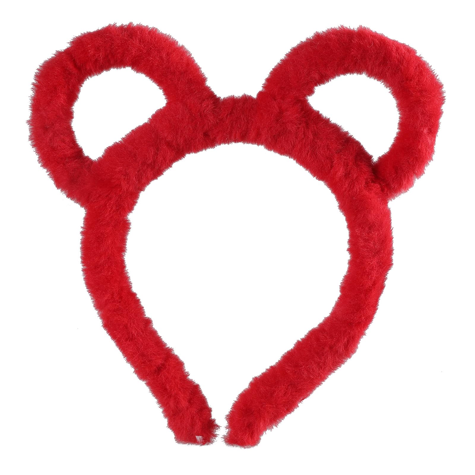 Fentency Korean Women Winter Thick Plush Headbands Cartoon Round Mouse Bear Ears Hair Hoop Candy Color Makeup Metal Bandana Gifts