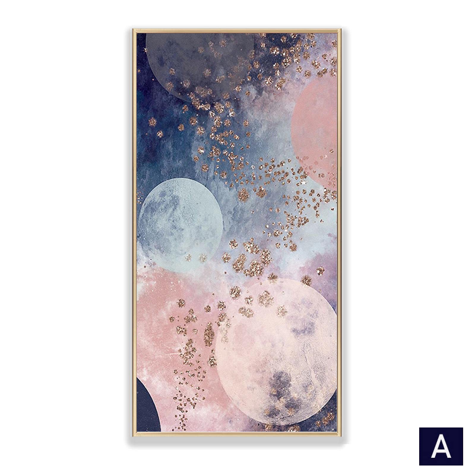 Amazon.co.jp: 抽象的な青ピンクのキャンバスの絵画のポスターは