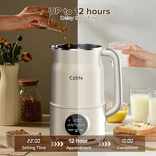Miniatura 6 de N7 - Máquina para hacer leche de nueces, 50 onzas (1.5 litros) de leche de almendra casera, leche de soja, avena, coco, jugo, batido, batidos,
