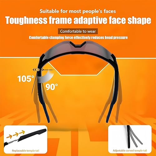 Miniatura 6 de HJX Lentes de ciclismo inteligentes con Bluetooth 5.4, batería de 6 horas, carga magnética, lentes de sol deportivos UV400 para hombres/mujeres