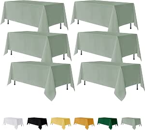 6-Pack Colorful Rectangular Tablecloths - 54x108 Inch Waterproof Plastic For Parties & Events