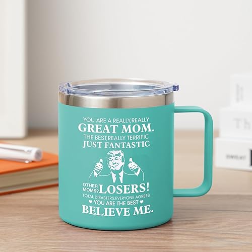 Miniatura 5 de NOWWISH Regalos para el día de la madre para mamá de hija e hijo, taza de café con texto en inglés "You're A Really Great Mom", regalos de