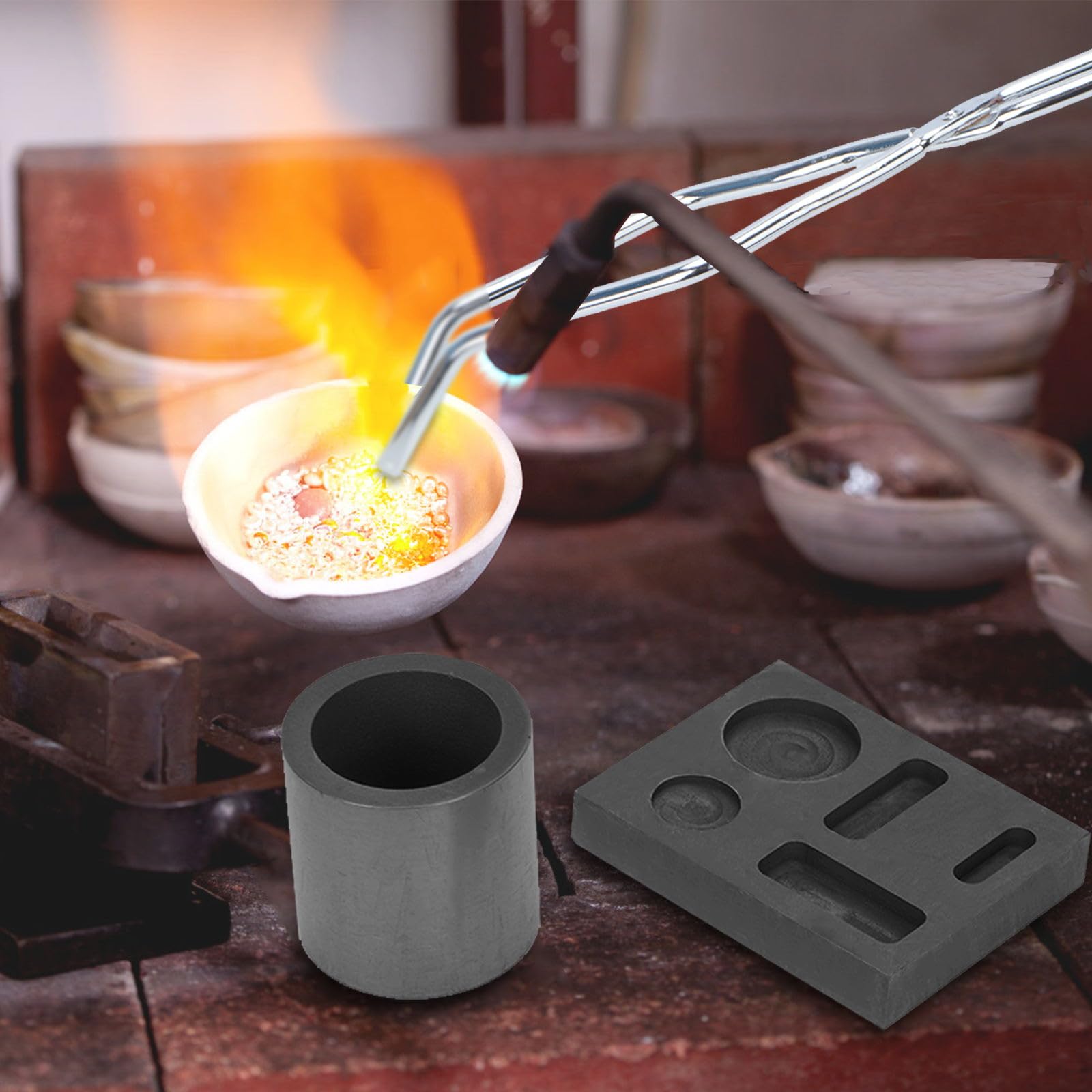 Crogiolo In Grafite Alta Purezza 2kg - Per Fusione Metallia Alta Temperatura E Resistenza Termica - Foto 7