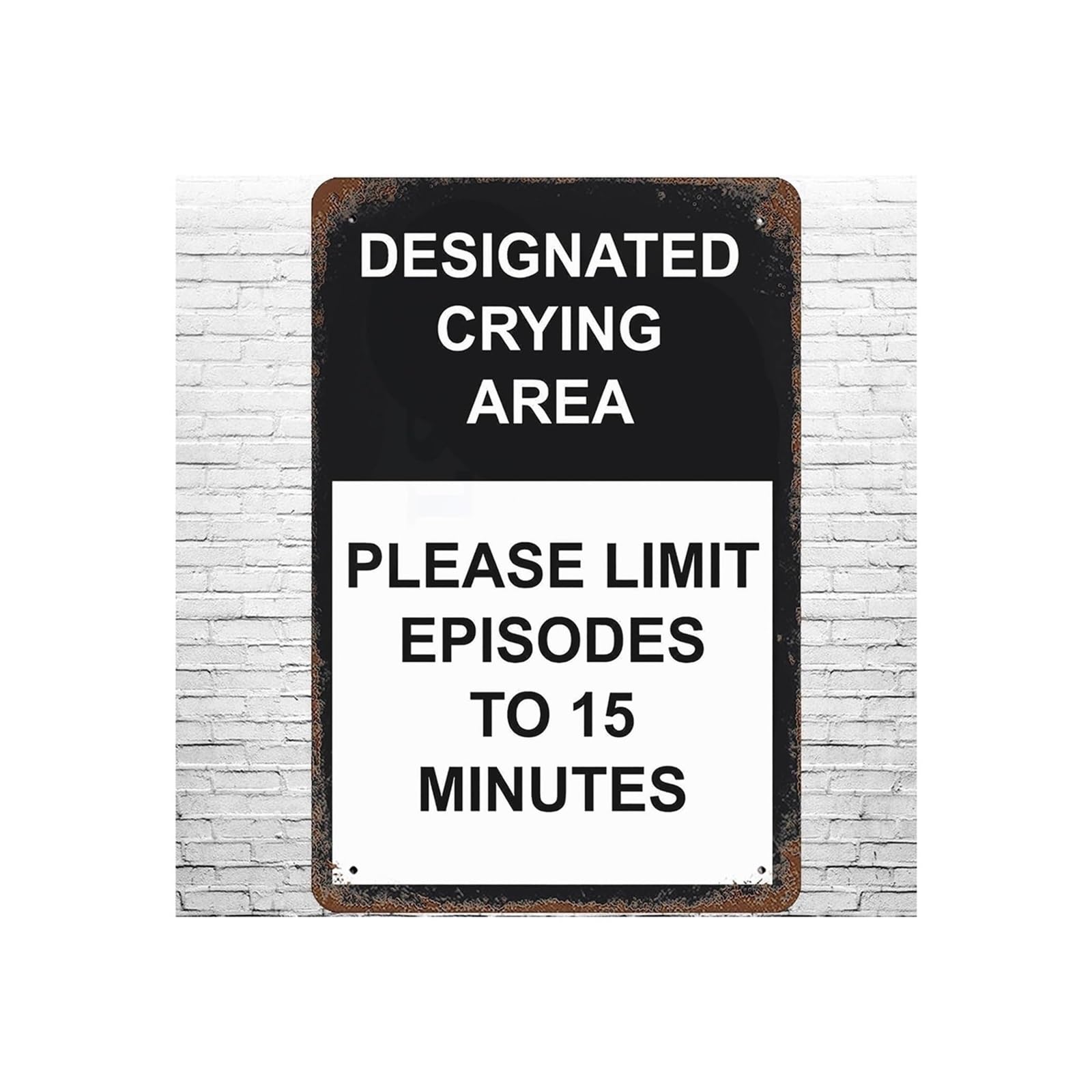 HDKYSWBUEJ Vintage Humor Sign Metal Tin Sign Limit Your Episode to 15 Minutes Rustic Wall Plaque for Man Cave Game Room Basement Office Witty Saying 8 X 12 inch