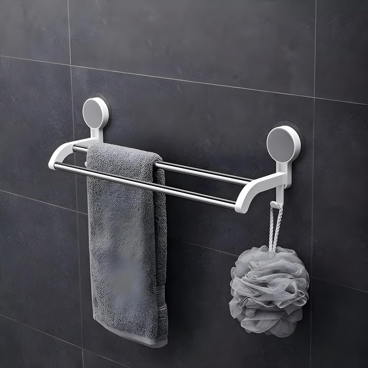 Self Adhesive Towel Bar - No Drill Installation -5