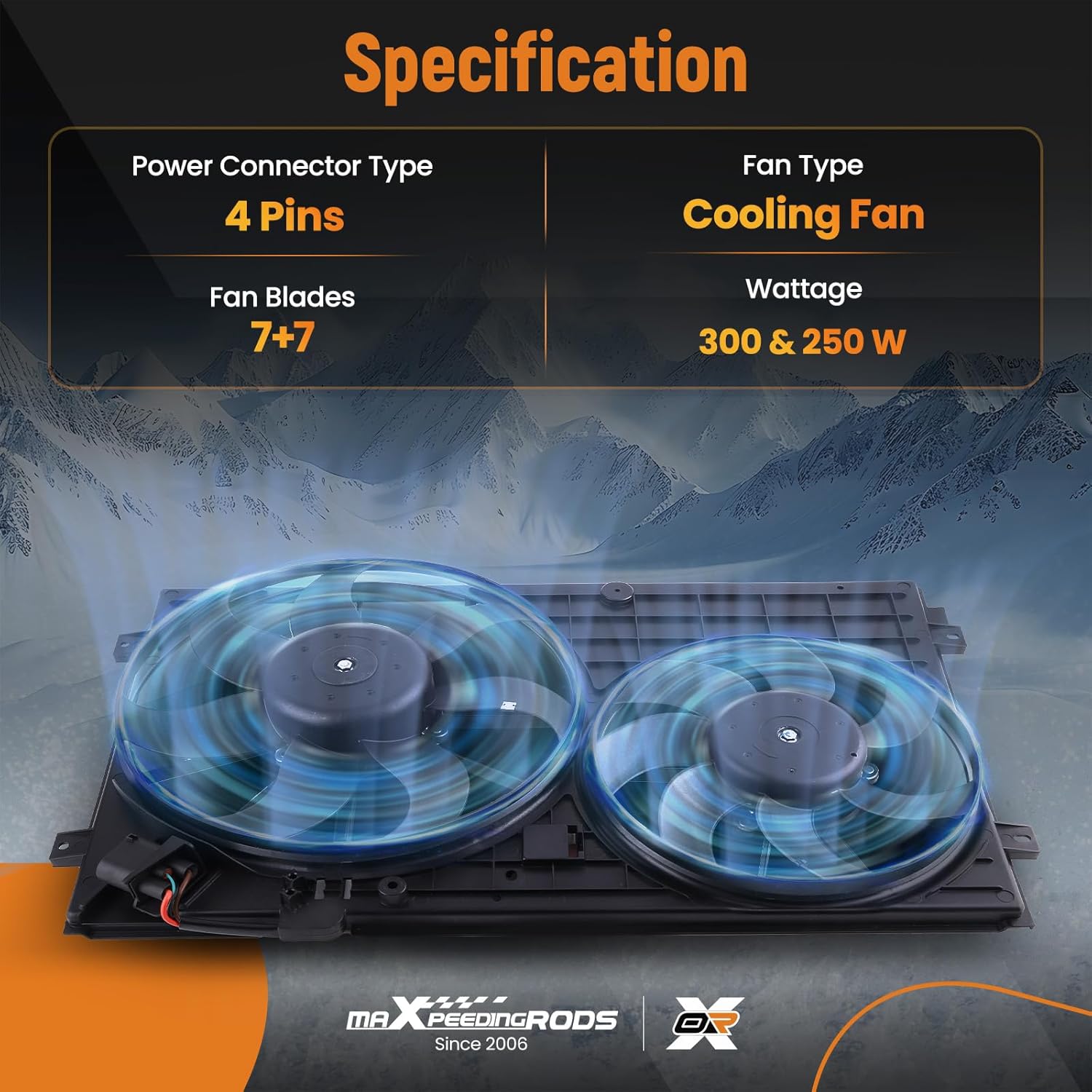 maXpeedingrods Engine Cooling Radiator Fan for Volkswagen Jetta GL GLS 2.5 SE SEL for Golf Base/Highline/Trendline 1.9L 2.5L 2005-2010 1K0121207BB9B9