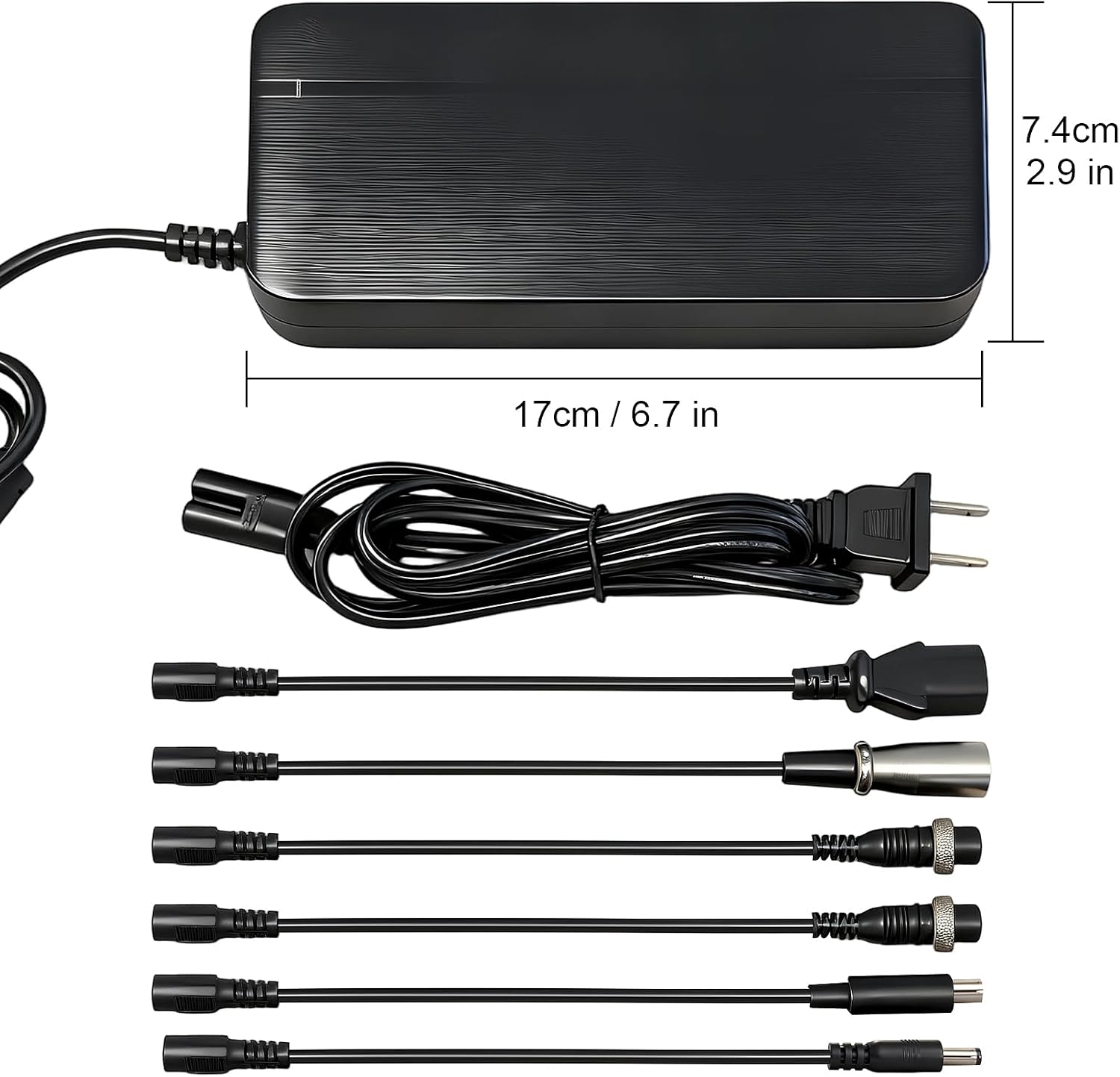 54.6V 3A Fast Battery Charger for Electric Scooter, Hoverboard, E Scooter, Electric Ebike, Universal 7-in-1 Replacement for 48V Lithium Battery 100-240V Input,Compatible with Segway, Volpam, Jetson