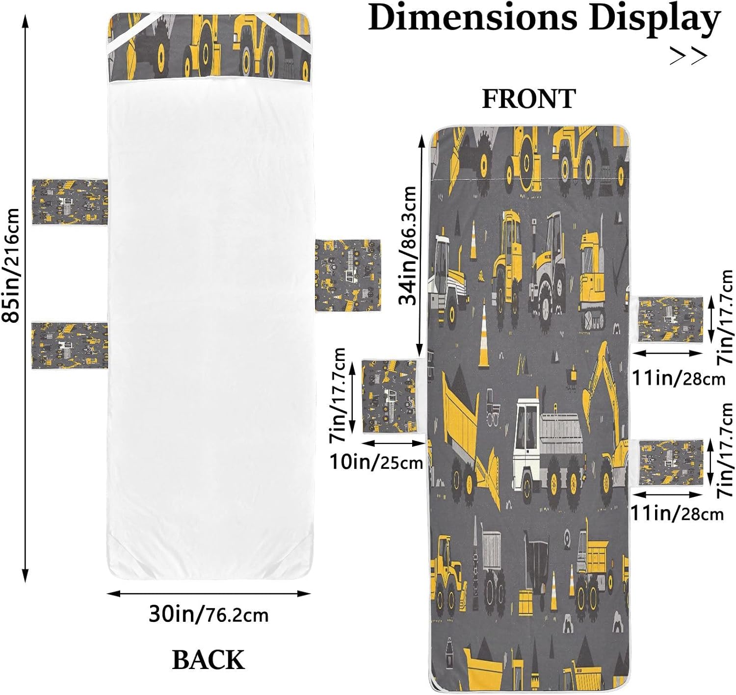 FRMG Cartoon Yellow Excavator Patio Chaise Lounge Covers Beach Chair Cover Beach Chair towel lounge chair towel cover A0900408a