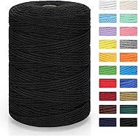 Vista 36 de Cordón de macramé de 1/8 pulgadas x 328 yardas Cuerda de macramé 100% algodón natural Cordón de algodón torcido de 4 hebras para manualidades