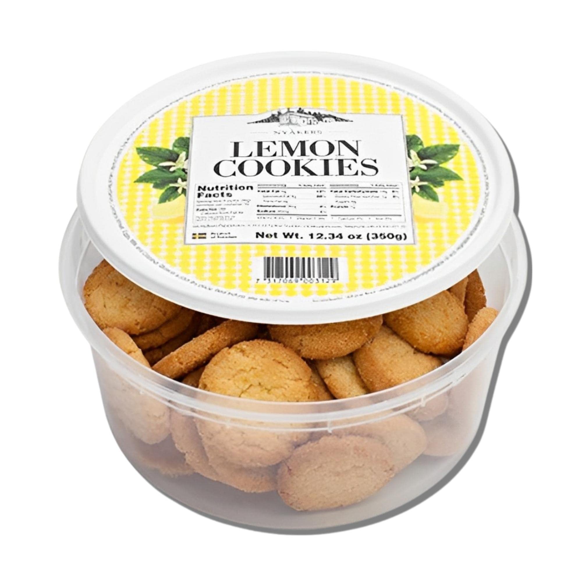 Nyakers Swedish Lemon Cakes, Lemon Cookies, Shortbread Biscuits, Gourmet Cookies, Valentines Gift Cookies, Food Gift for Holidays, Thanksgiving - Cookie Tub 12.34 oz