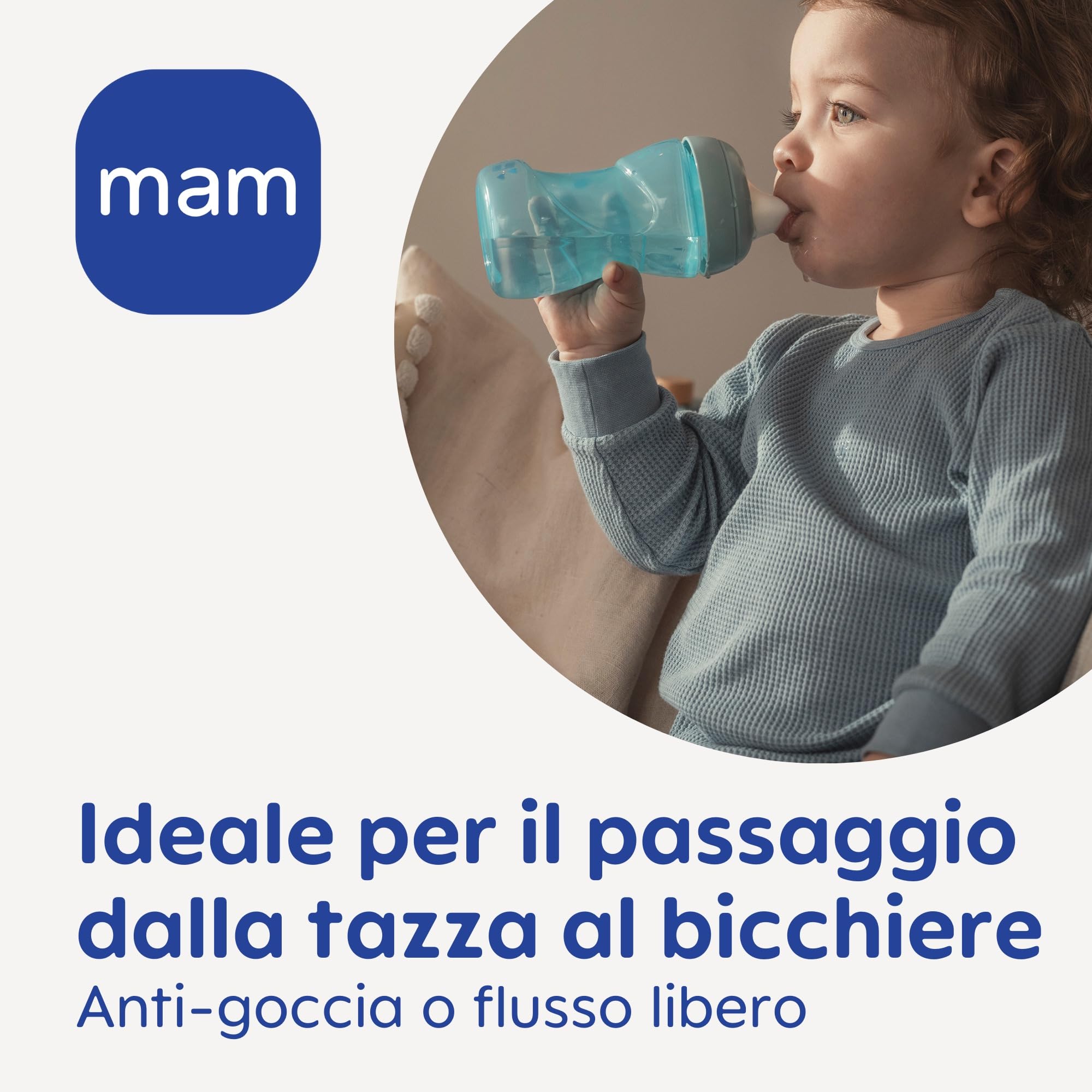 MAM Fun to Drink Cup Tazza bambini 270 ml Biberon neonati 8+ mesi beccuccio anti-goccia valvola flusso libero Borraccia manici antiscivolo Rosa