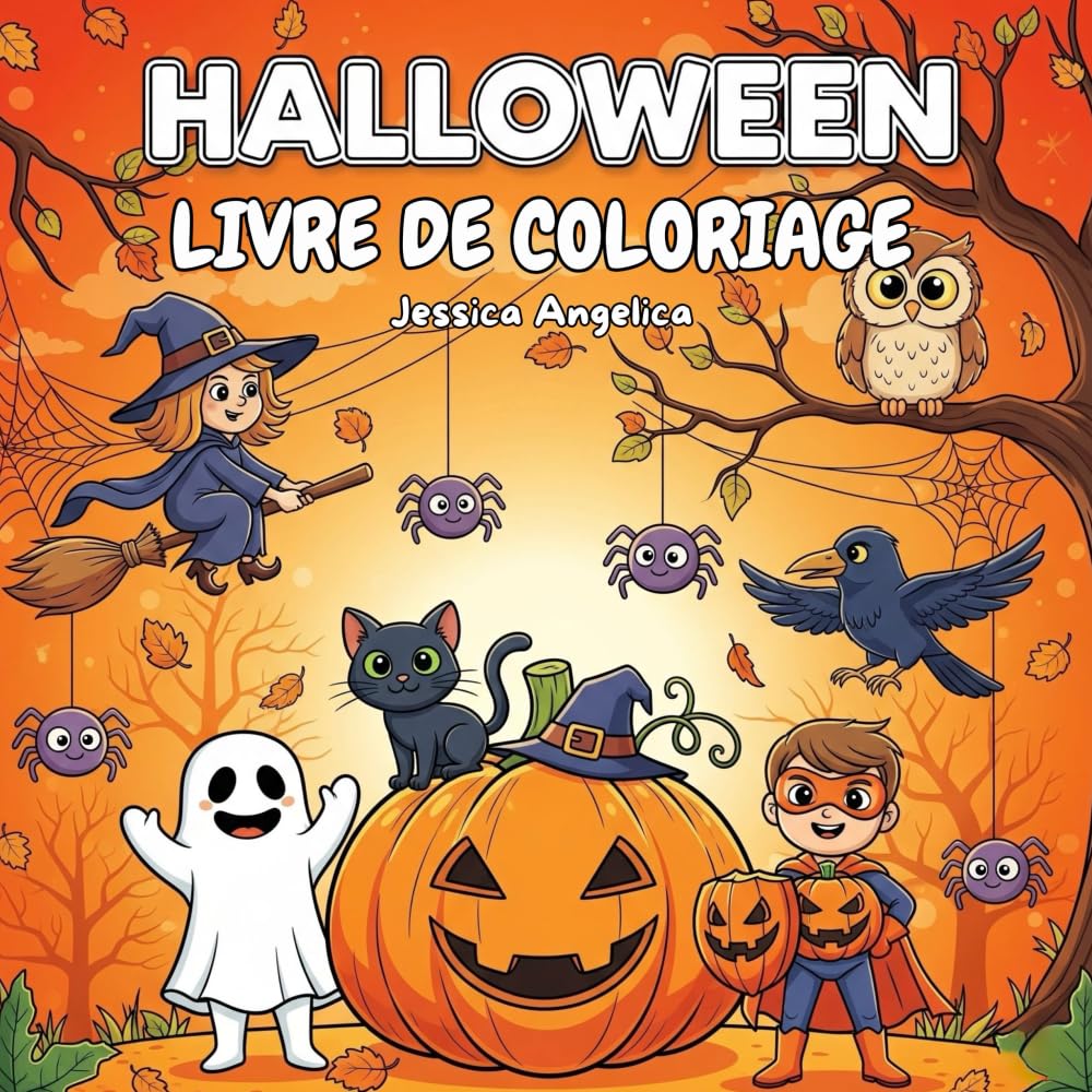 Livre de Coloriage Halloween : 40 dessins mignons, amusants & effrayants: Le cadeau parfait pour Halloween : créativité, détente et des heures de divertissement