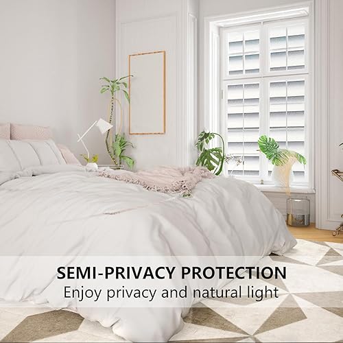 Miniatura 5 de GANI FILM Película de privacidad esmerilada para ventana, calcomanías decorativas de vidrio opaco, no adhesivas, adherencia estática, anti UV,