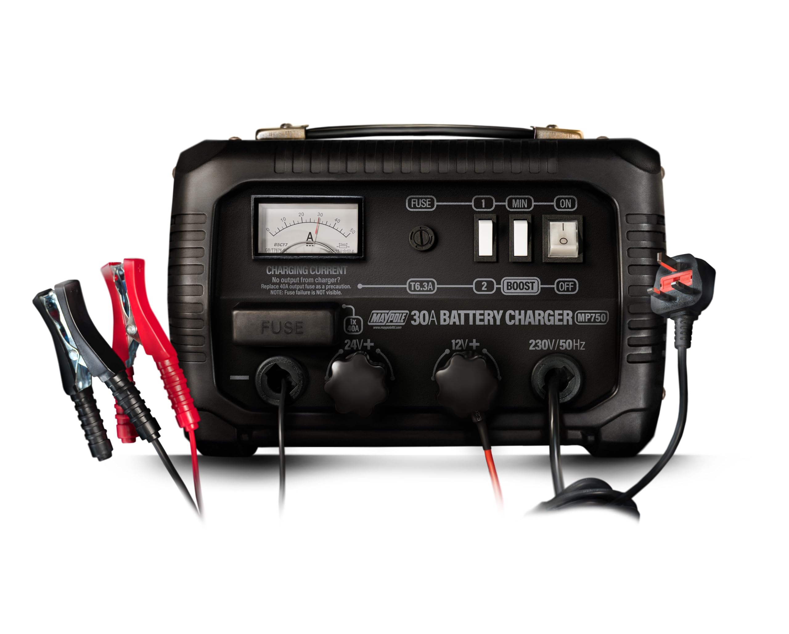 Maypole Metal Battery Charger - 30A - 12V/24V - 750