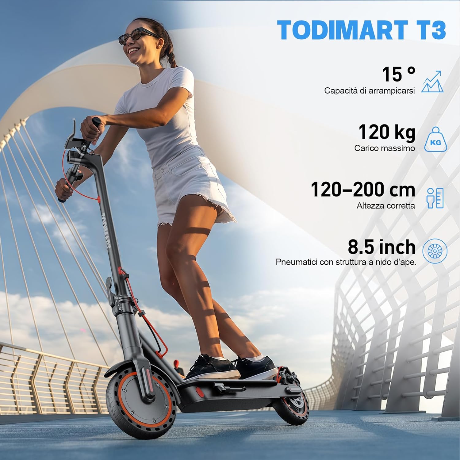 Person riding TODIMART T3 Electric Scooter