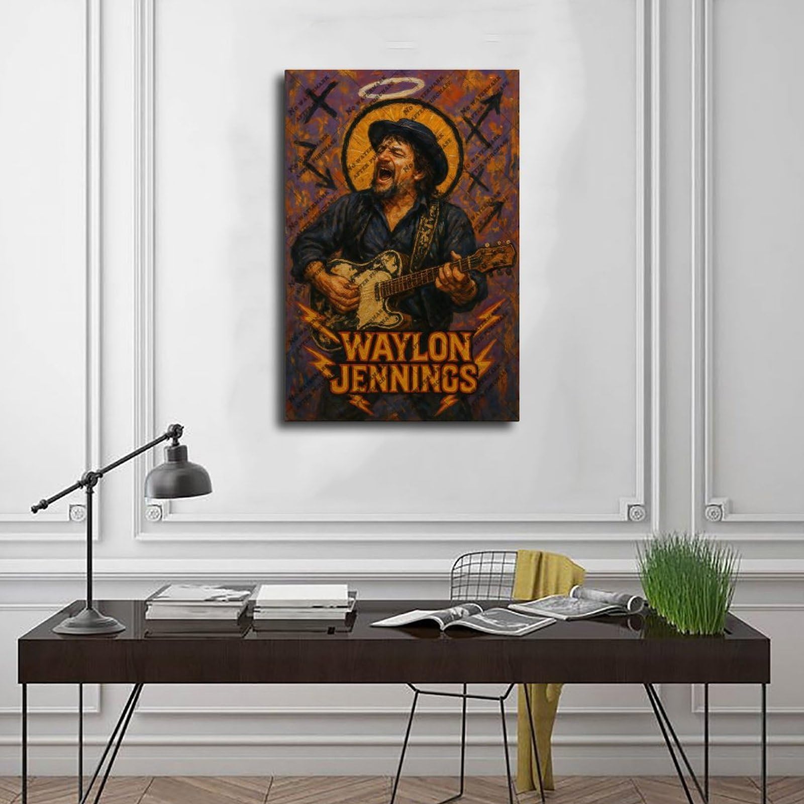 ZYGNBHL Poster della serie "Heaven Needs Country Music", cantante Waylon, decorazione per sala d'intrattenimento, idea regalo, 60 x 90 cm