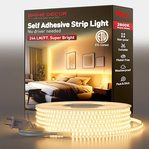 Miniatura 19 de Shine Decor Tira de Luces LED Súper Brillante 4000LM, Plug & Play, 120V, Sin Driver, Cableado Fácil, Sin Parpadeo, Resistente a la Intemperie para