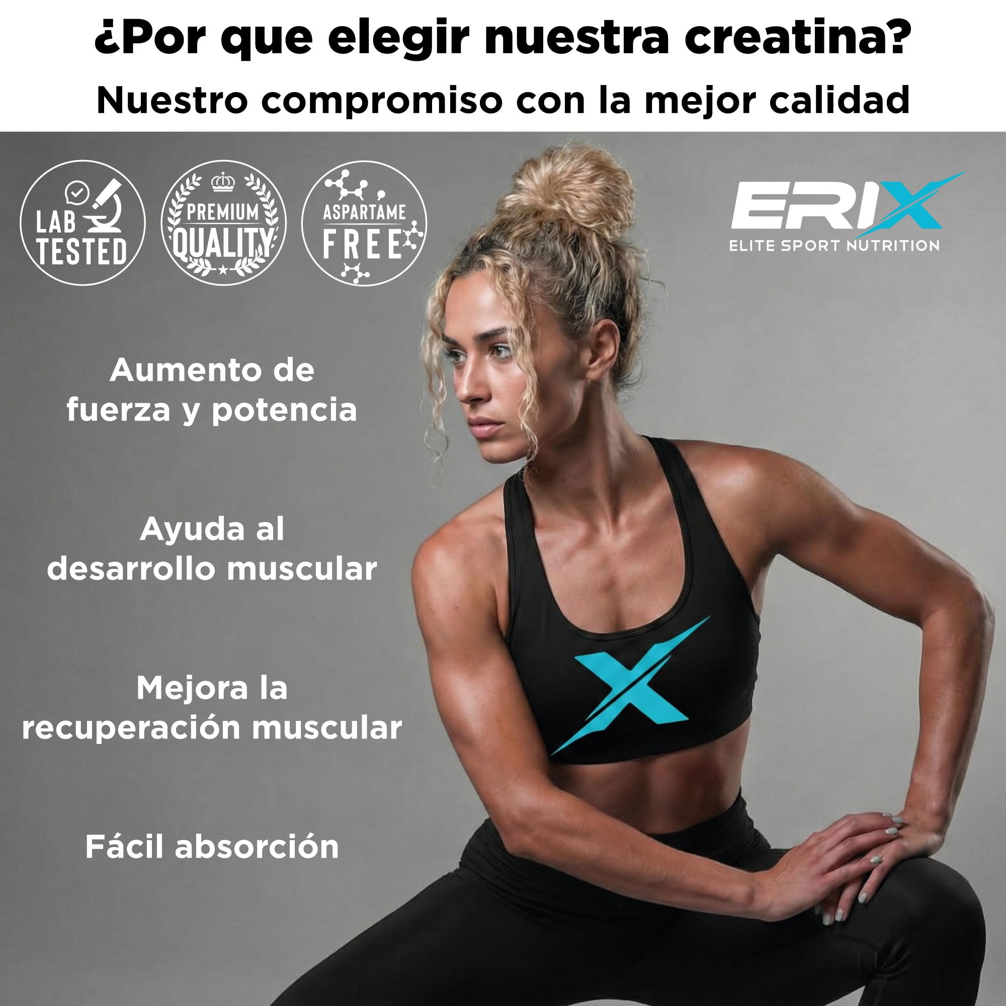 ERIX Nutrición Pack ISO Advanced Plus 1kg+ Creatina Monohidrato 500g+ Shaker Blanco, Proteína Aislada Isolate para Recuperación y Crecimiento Muscular, Musculación (Fresa)