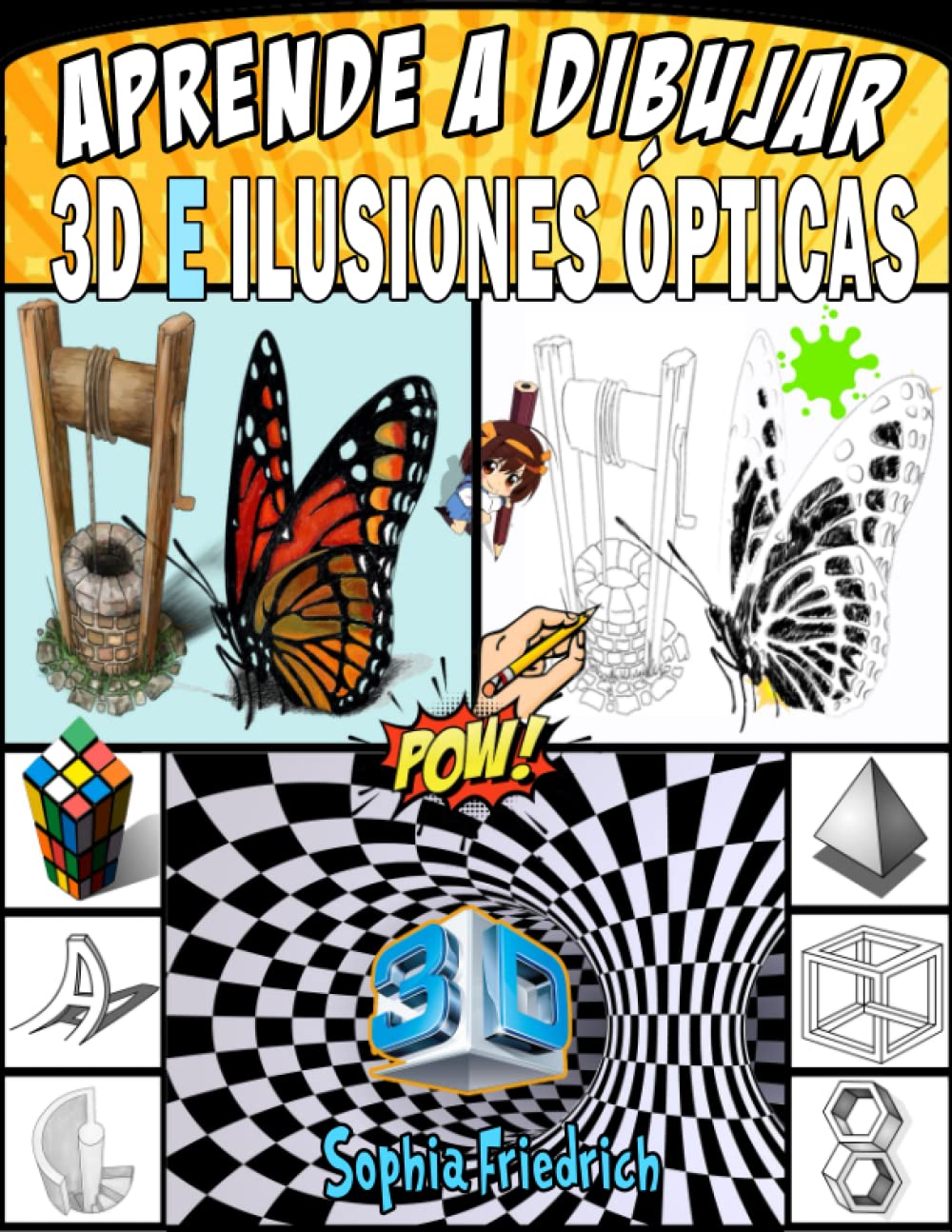 aprende a dibujar 3d e ilusiones ópticas: guía para hacer tu propio arte 3D, ilusión óptica, paso a paso