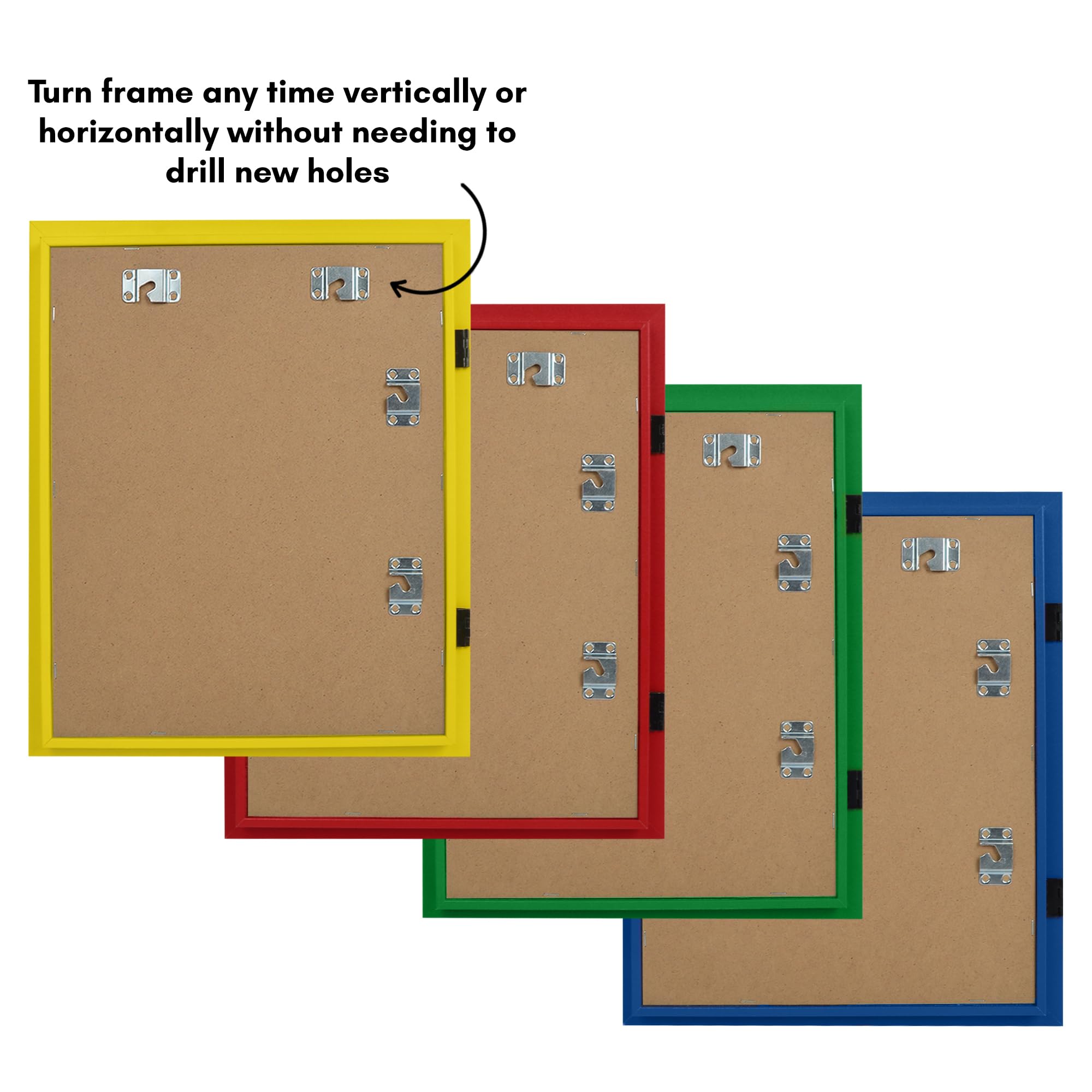 Americanflat Lot de 4 cadres d'art à chargement frontal 21,6 x 27,9 cm avec passe-partout 25,4 x 31,8 cm sans passe-partout