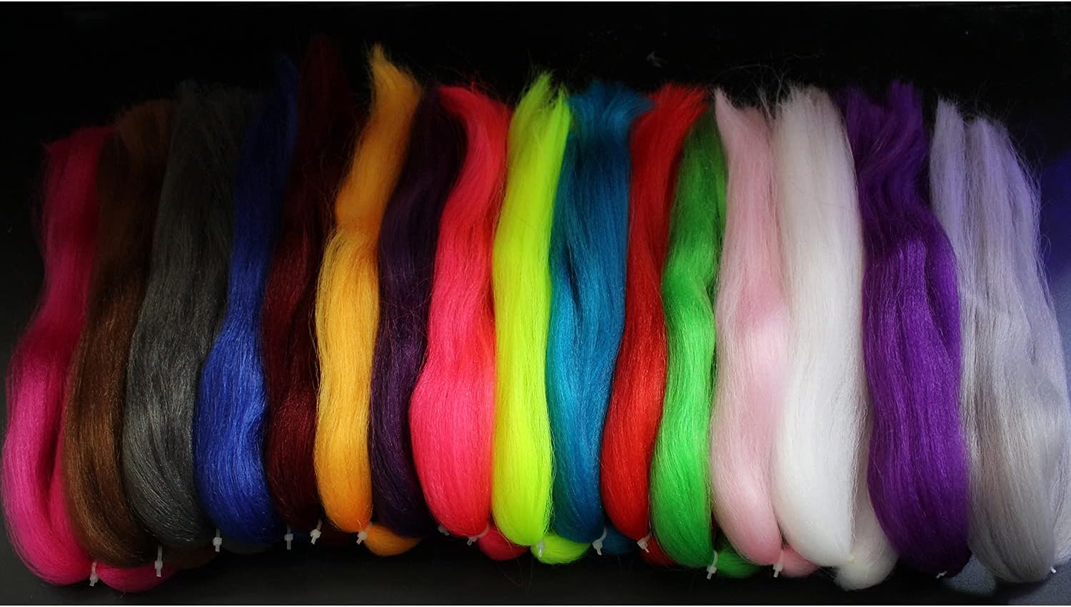 Tigofly 16 Colors Synthetic Fiber Large Hank Super Hair Fly Tying Bucktail Jig Lure Making Materials
