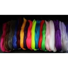 Tigofly 16 colors Synthetic Fiber Large Hank Super Hair Fly Tying Bucktail Jig Lure Making Materials 16 colors
