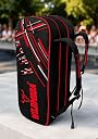 WILD MODA Passion Pro Premium 3-Compartment Badminton & Tennis Racquet Bag – Lightweight, Durable, and Padded Unisex Design for Men, Women, Youth & Players of All Levels (Black & Red) gallery image