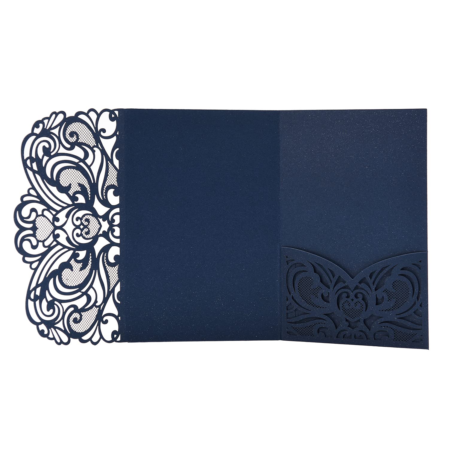 Kit 40 Inviti Matrimonio Fai-da-Te FOMTOR | Taglio Laser Vuoti Con Carta E Buste | 7x4.7 Pollici, Blu