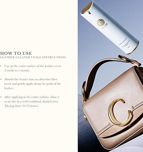 Miniatura 5 de Limpiador y acondicionador de cuero todo en uno para bolsos de lujo Sofás Carteras Cuidado de gama alta para cuero fino Crema Loción Tipo Hecho en