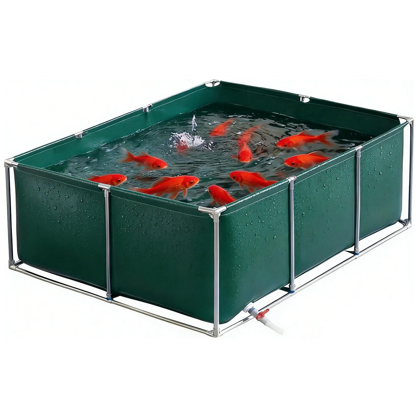 Wujgbnhg Aquarium pool pond,Above Ground,Fish Holding Tank,Large Outdoor,Canvas Pond With Frame,Koi Holding,Square Canvas Fish Pond,Temporary,with Durable Frame,for Saltwater Fish,Garden Use