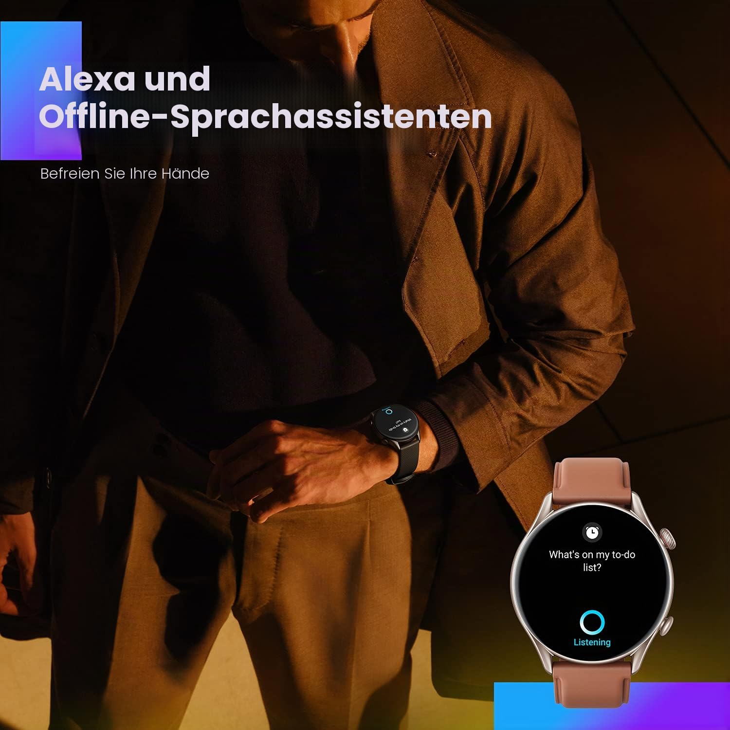 Amazfit Smartwatch GTR 3 Pro 46mm Fitness Watch mit GPS, Überwachung von Herzfrequenz, Schlaf, Stress, SpO2, über 150 Sportmodi, Bluetooth-Anrufen, Musiksteuerung, Alexa