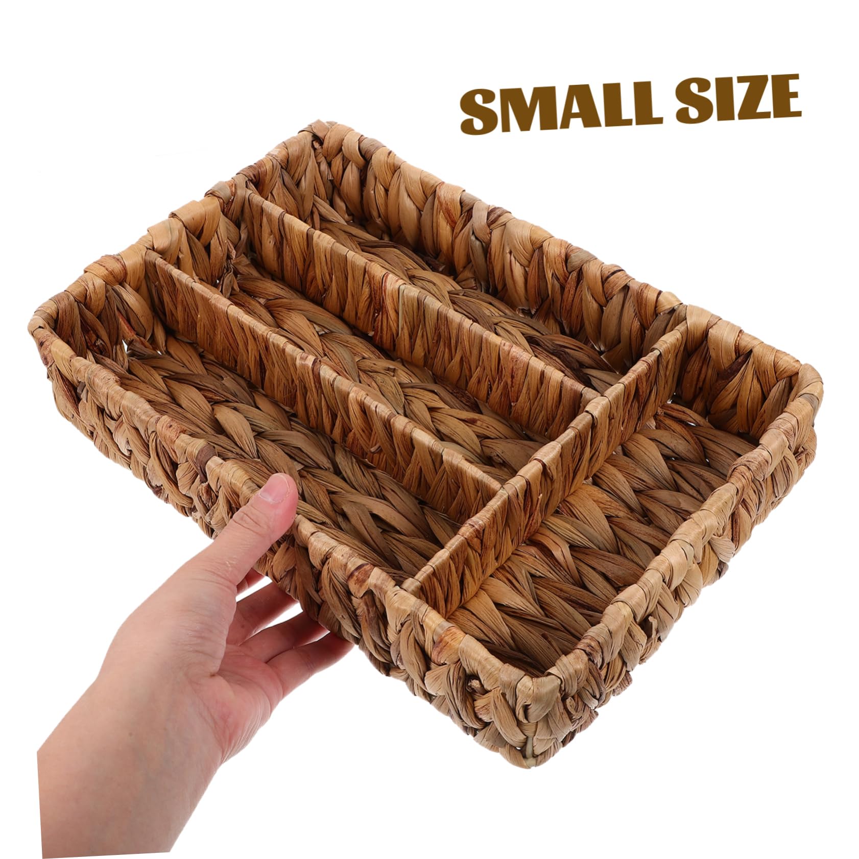 Zerodeko Cesta Para Cubiertos De Cestas De Mimbre Para Servir Organizador De Cubiertos De Mimbre Soporte Para Cubiertos Bandeja De Utensilios Cámping Cesta De Almacenamiento Planchar