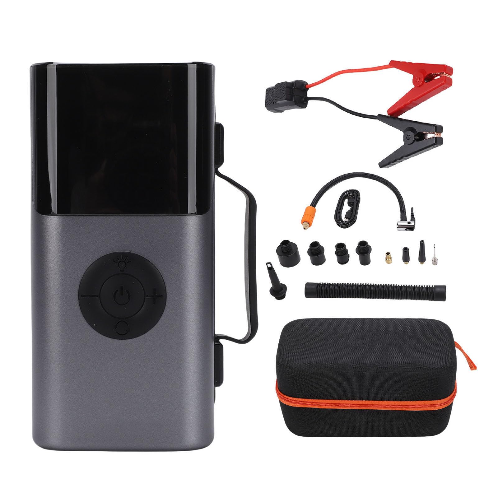 RiToEasysports Avviatore di Emergenza per Auto da 10000 MAh con Compressore D'aria, Caricabatterie Portatile da 12 V con Spegnimento Automatico per Motori a Gas e, Auto, Camion, Motociclette,